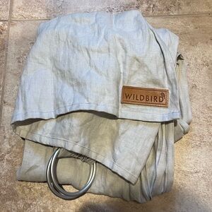 Wildbird gray linen ring sling with silver rings